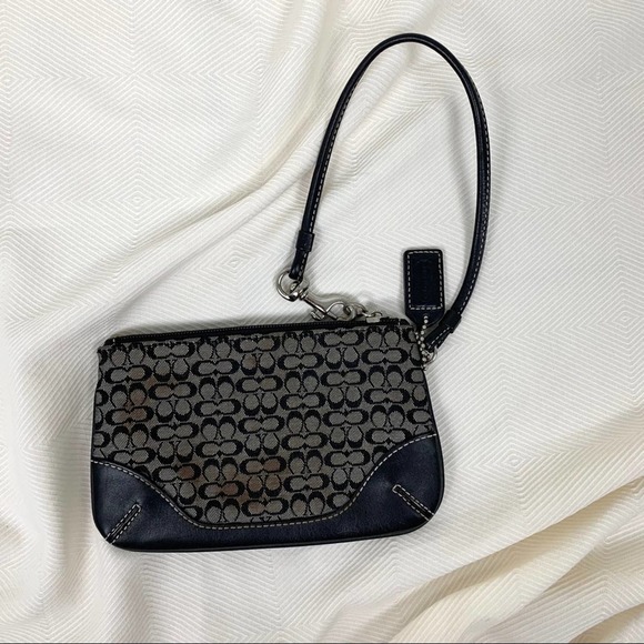 Coach Black Logo Mini Wristlet - Picture 6 of 6